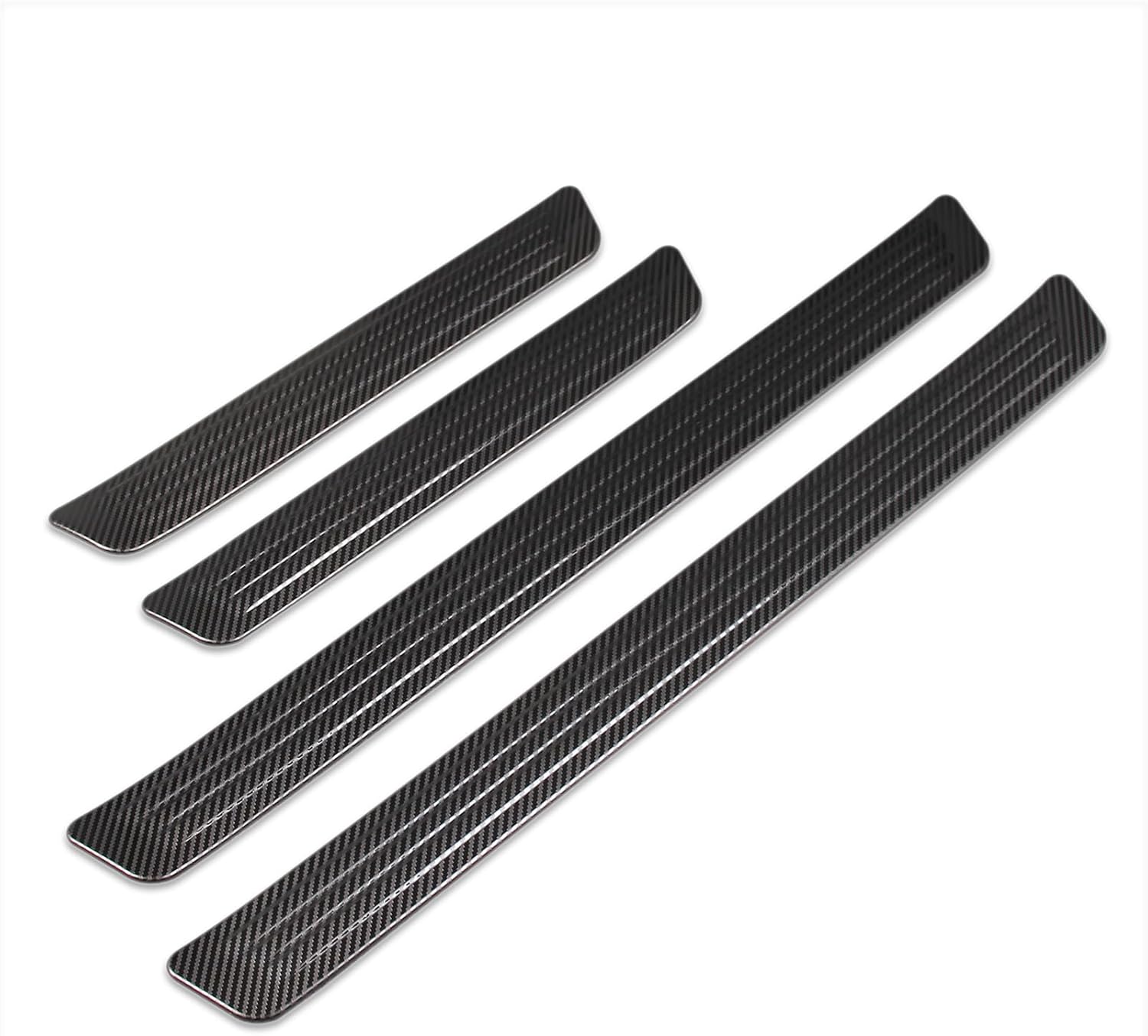 Beautost Fit for Toyota Prius 2023 2024 2025 2026 Outside Door Sill Scuff Plate Guard Cover Trim Sport Style Stainless Steel(Carbon Fiber Black)