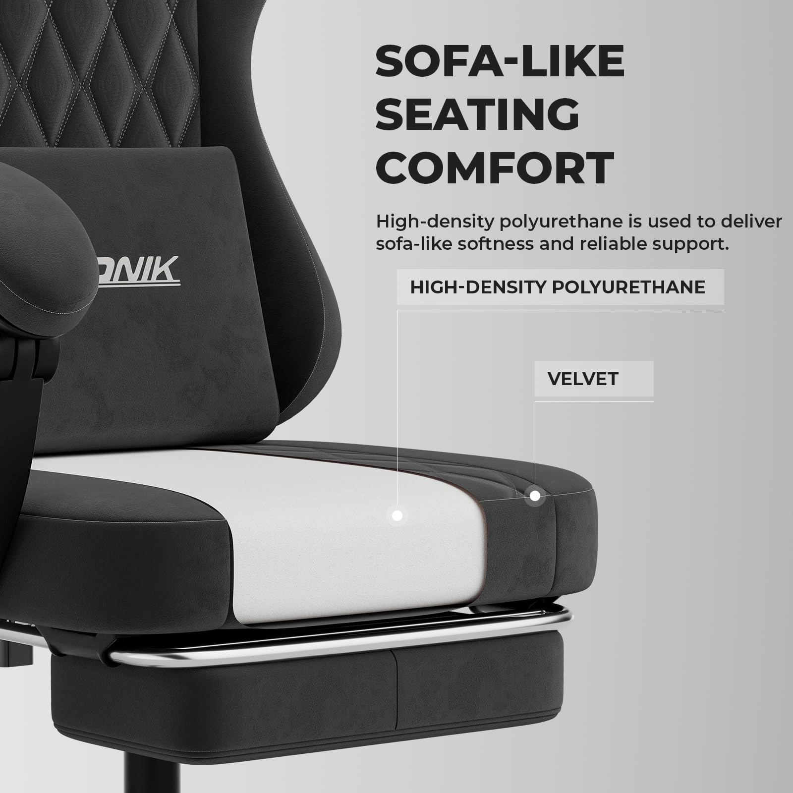 Ergonomic Gaming Chair Video Gamer Chairs Gaming Computer Chairs Gamer Chairs for Adults Massage Lumbar Support Swivel Height Adjustable Headrest Backrest Black
