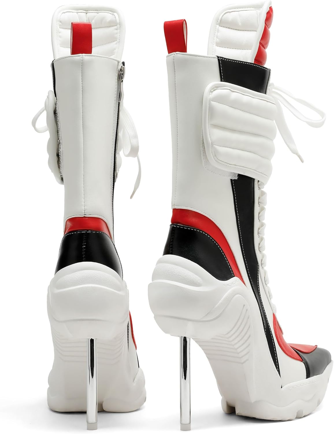 Tsrenlmln Women's Ankle Boots High Heel Boots for Women Stiletto Heel Boots Fashion Pointed Toe Ankle Booties for Women Womens Elastic Fabric Heel Pull-On High Heel comfort Booties - Image 6