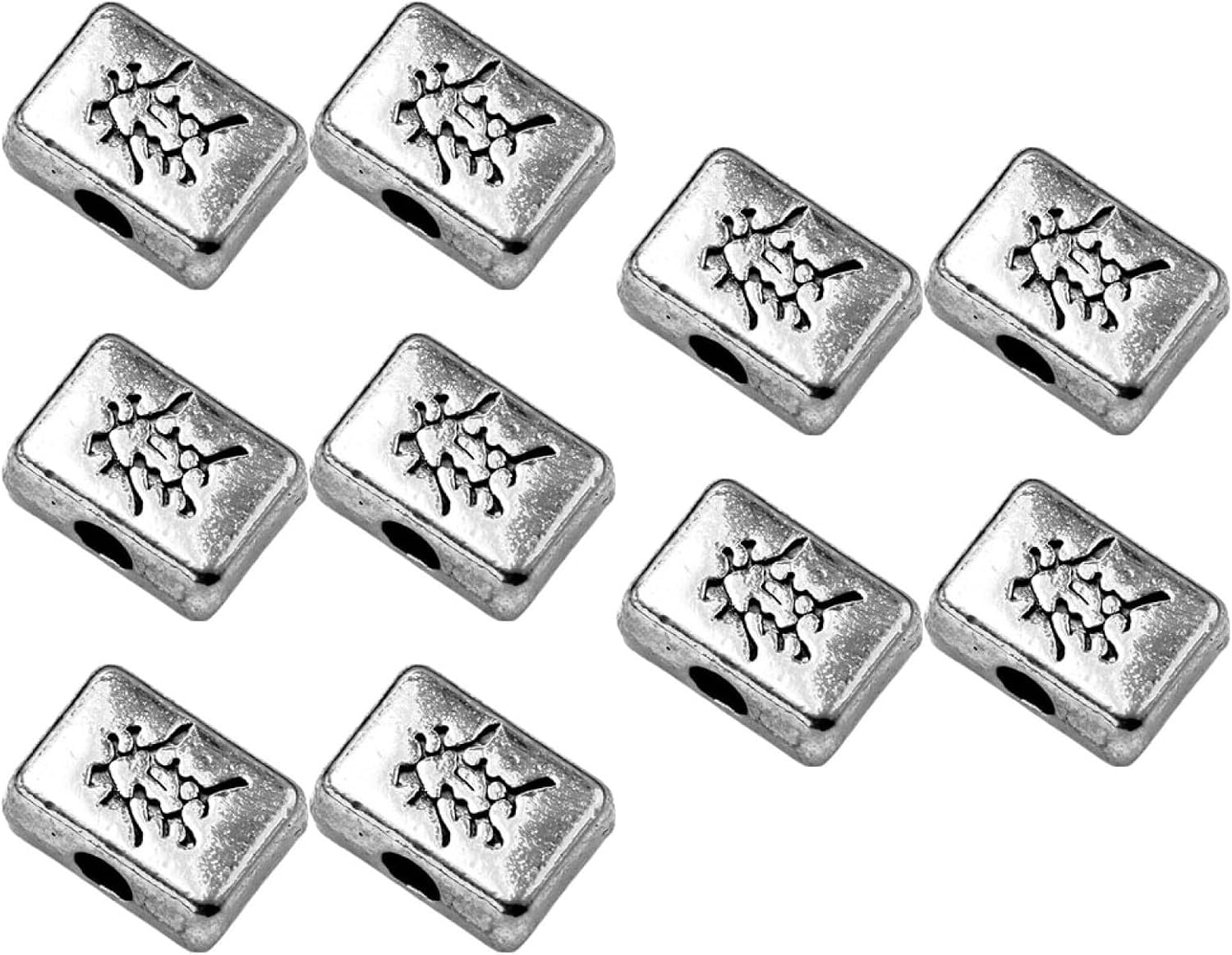 VALICLUD 10pcs Mahjong Fortune Pendant Earring Charms Connector Charms Mahjong Necklace Charms Mahjong Crafting Charms Jewelry Charms Jewelry Ornaments Hair Accessories Bracelet Alloy, Silver