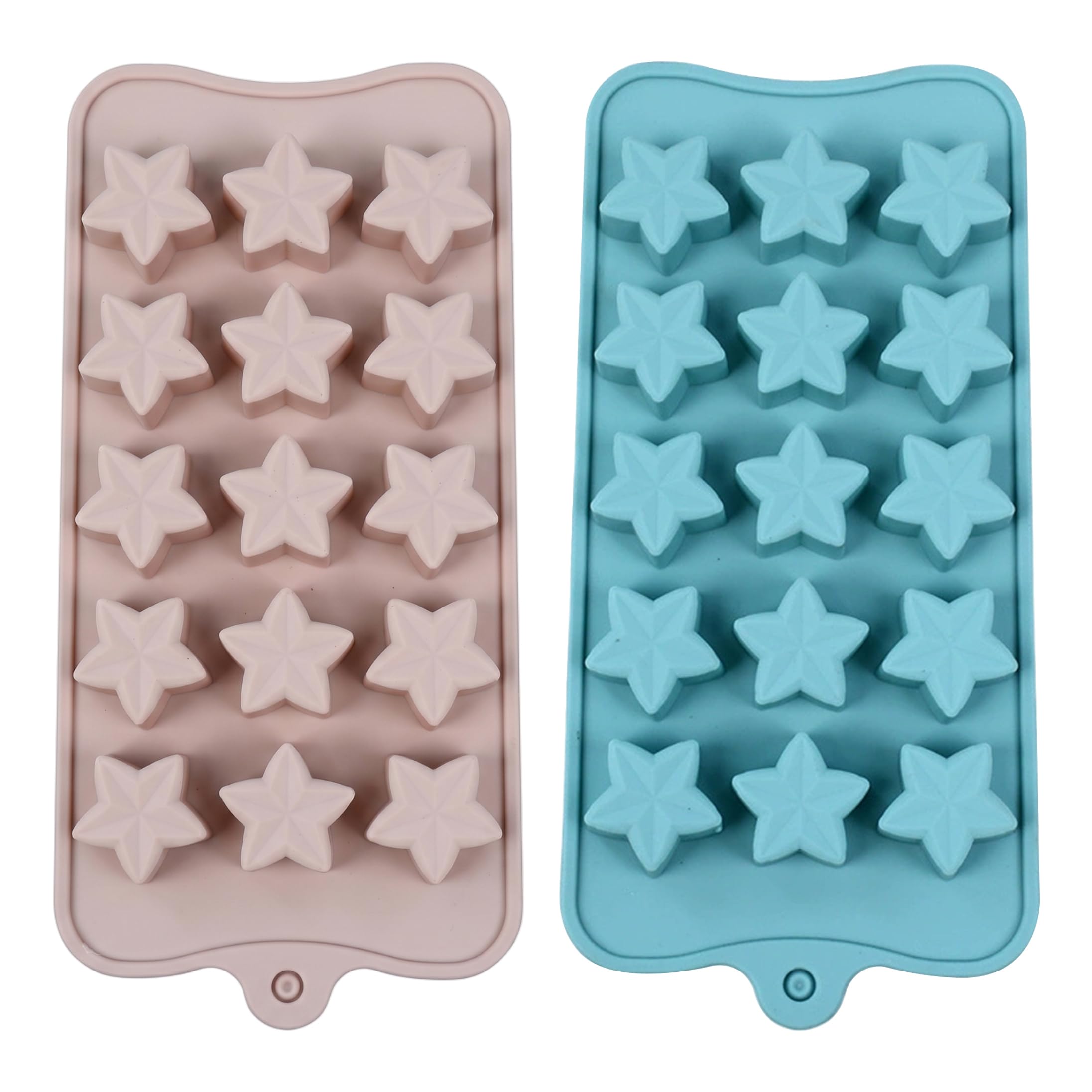 Xoeryoy Star Ice Cube Tray, 2pcs 15-cavity Star Ice Mold, Reusable Food-grade Silicone Molds For Baking & Freezing