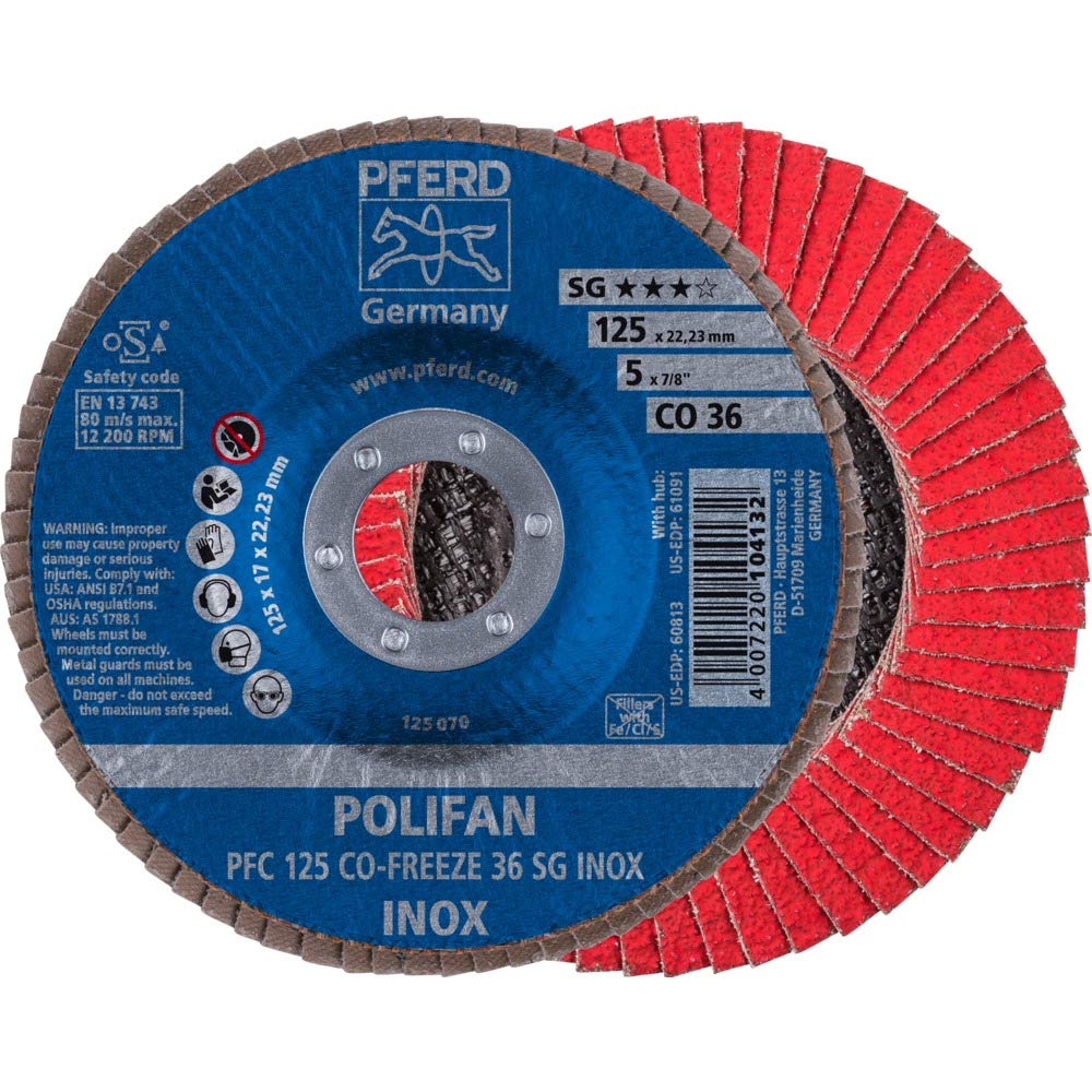 DISCO A LAMELLE PFERD POLIFAN PFC 125 CO-FREEZE 36 SG INOX