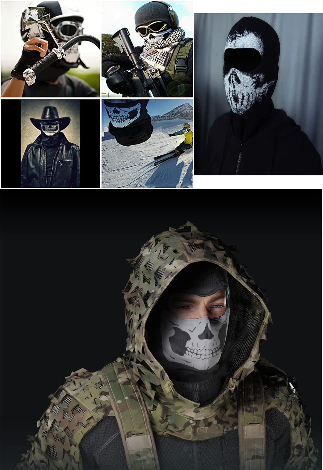 Amazon.co.jp: 戦術 サバゲー スカル フェイス マスク ゴースト ドクロ