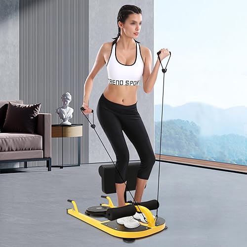 Miniatura 9 de Máquina de sentadillas profundas, 220 libras, multifuncional, entrenador de abdominales para sentadillas profundas, ajustable, máquina de
