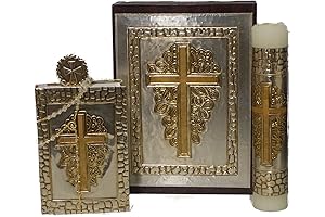 KIT PRIMERA COMUNIÓN | Biblia, Vela y Rosario en Estuche de Madera...