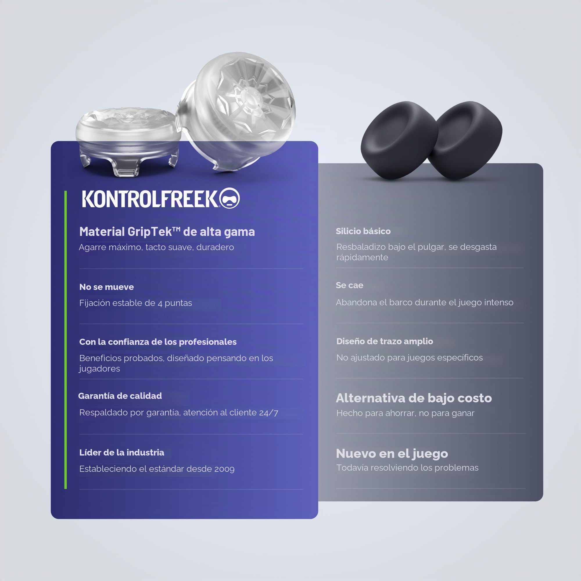 KontrolFreek FPS Freek Galaxy Crystal para PlayStation 4 (PS4) y PlayStation 5 (PS5) Controlador | Pulgares de Rendimiento | 1 Tiro Alto, 1 Tiro Medio | Cristal