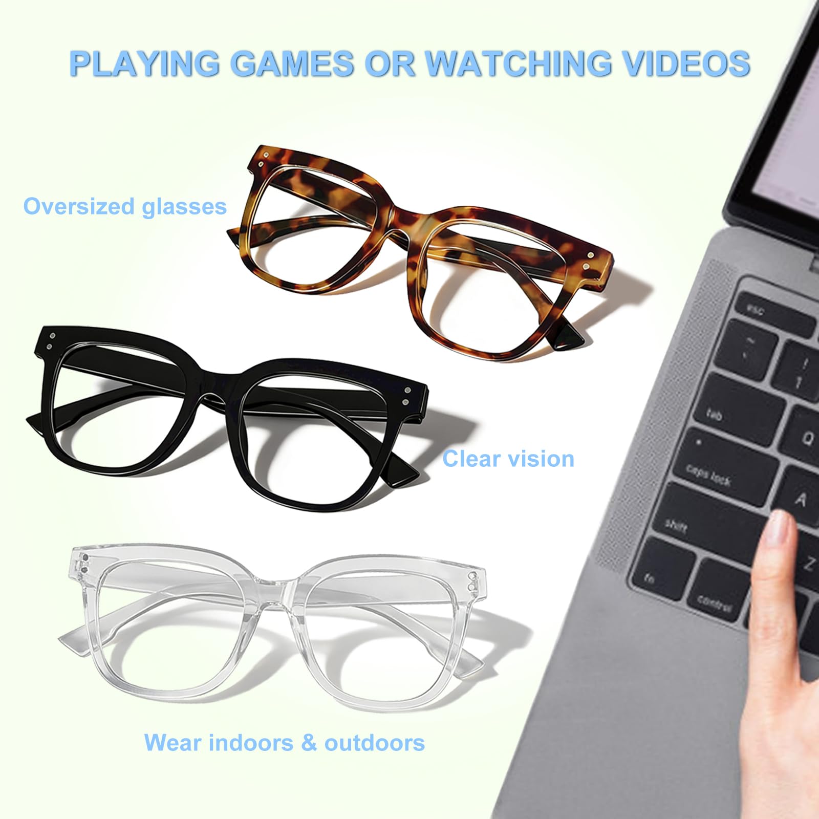 Lunettes anti-lumière bleue pour homme et femme, lunettes surdimensionnées à la lumière bleue tendance pour un meilleur sommeil, anti-fatigue et fatigue oculaire