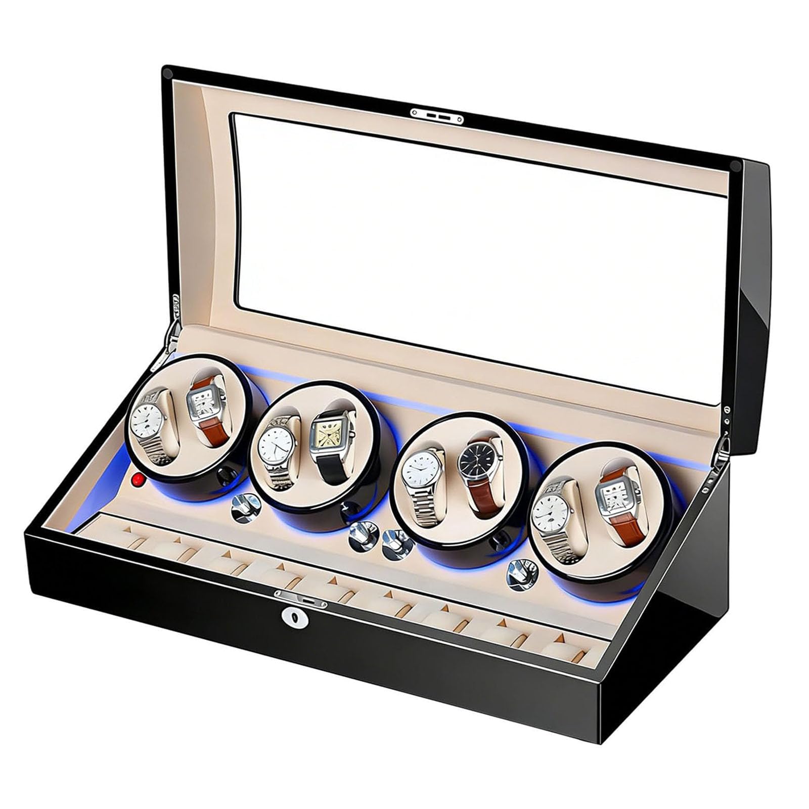 Caja Cargadora 8+9 Relojes, 5 Modos, Motor Silencioso y Parada Automática