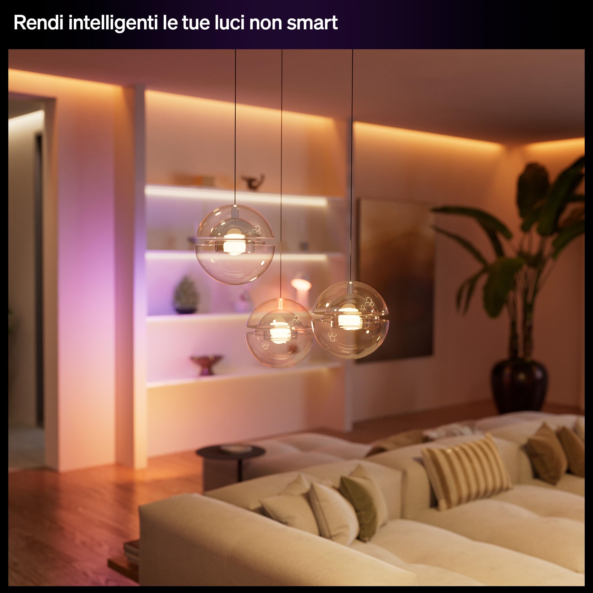 Philips Hue Interruttore On/Off Con cavo, 1 Pezzo, 2 Canale, per luci non smart, Timer e Programmazioni, Connessione Affidabile, App, Comandi vocali, Funziona con Apple Home, Google Home, Alexa