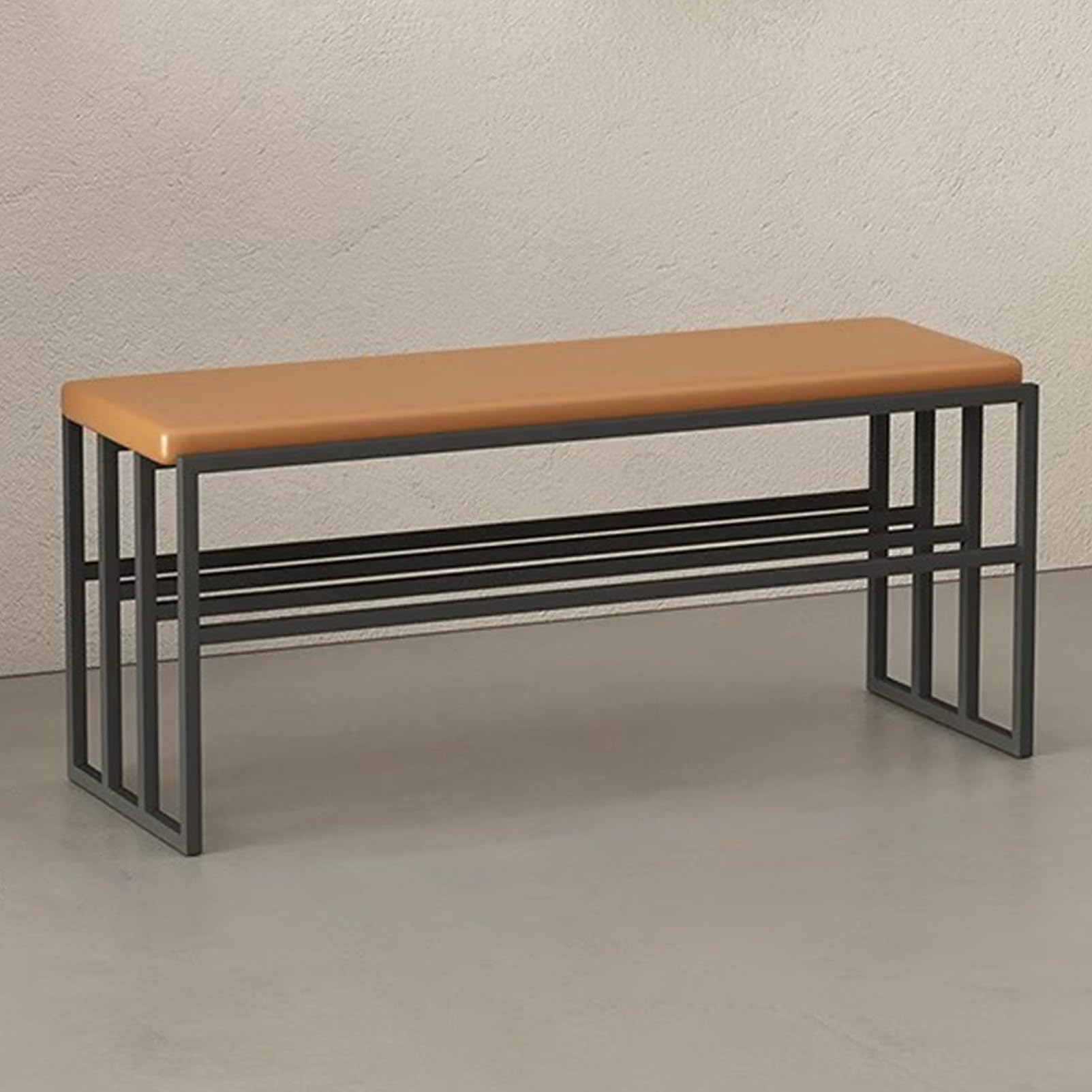 Cadre en métal stable pour ce banc de rangement de chaussures