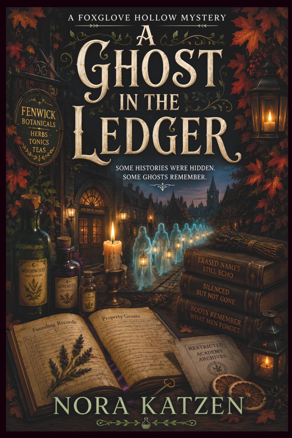 A Ghost in the Ledger: A Cozy Paranormal Mystery of Hidden Records, Ghost Echoes, and Hedge Witch Secrets (The Foxglove Hollow Mysteries)