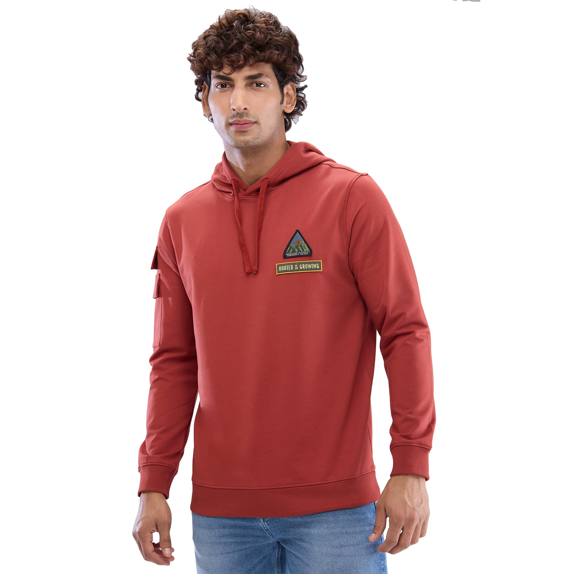 spykar Men Solid Gray Slim Fit Full Sleeves Sweat Shirts-picture-24