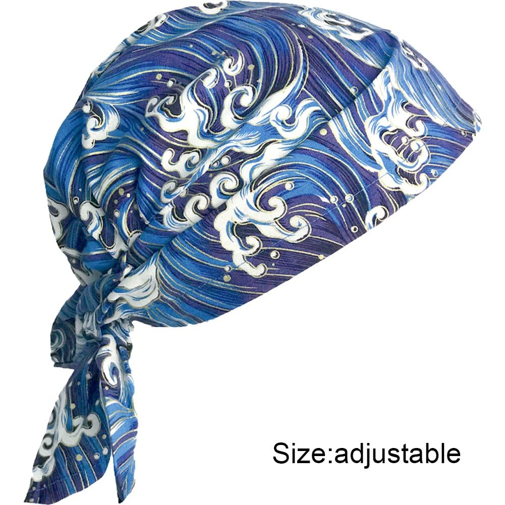 Uzztfa Japanese Style Chef Hat for Men Adjustable Chef Cap Bandana