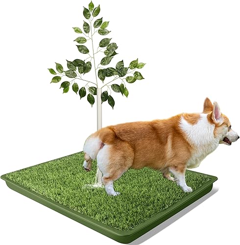 Miniatura 14 de Almohadilla de hierba para perros con bandeja, 22 x 18 pulgadas, césped artificial para orina, paquete de 2 almohadillas reutilizables para orina