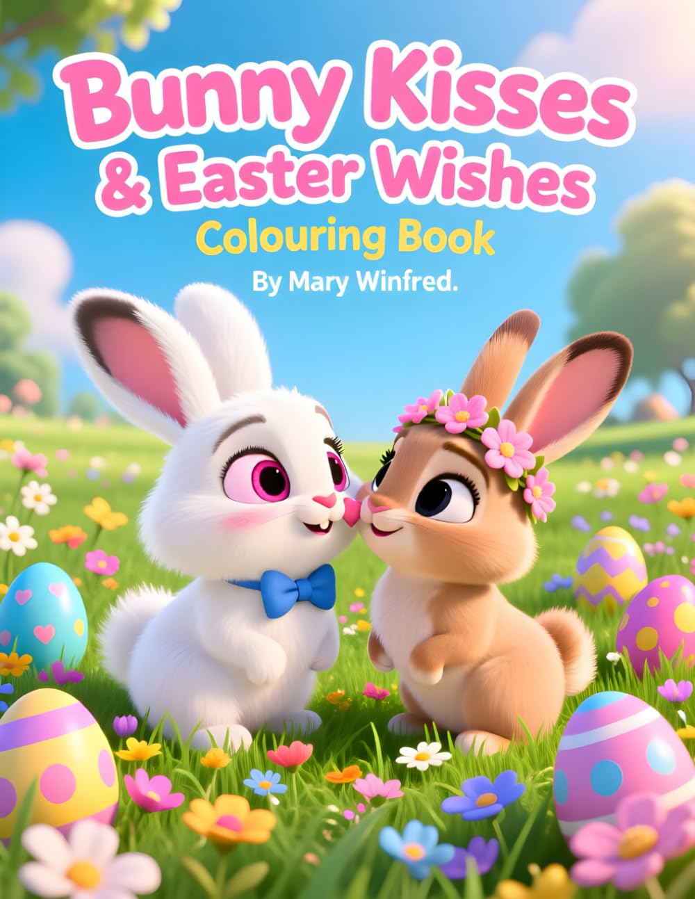 Bunny Kisses & Easter Wishes Colouring Book: Sweet, Simple & Adorably Fun Easter Colouring for Kids