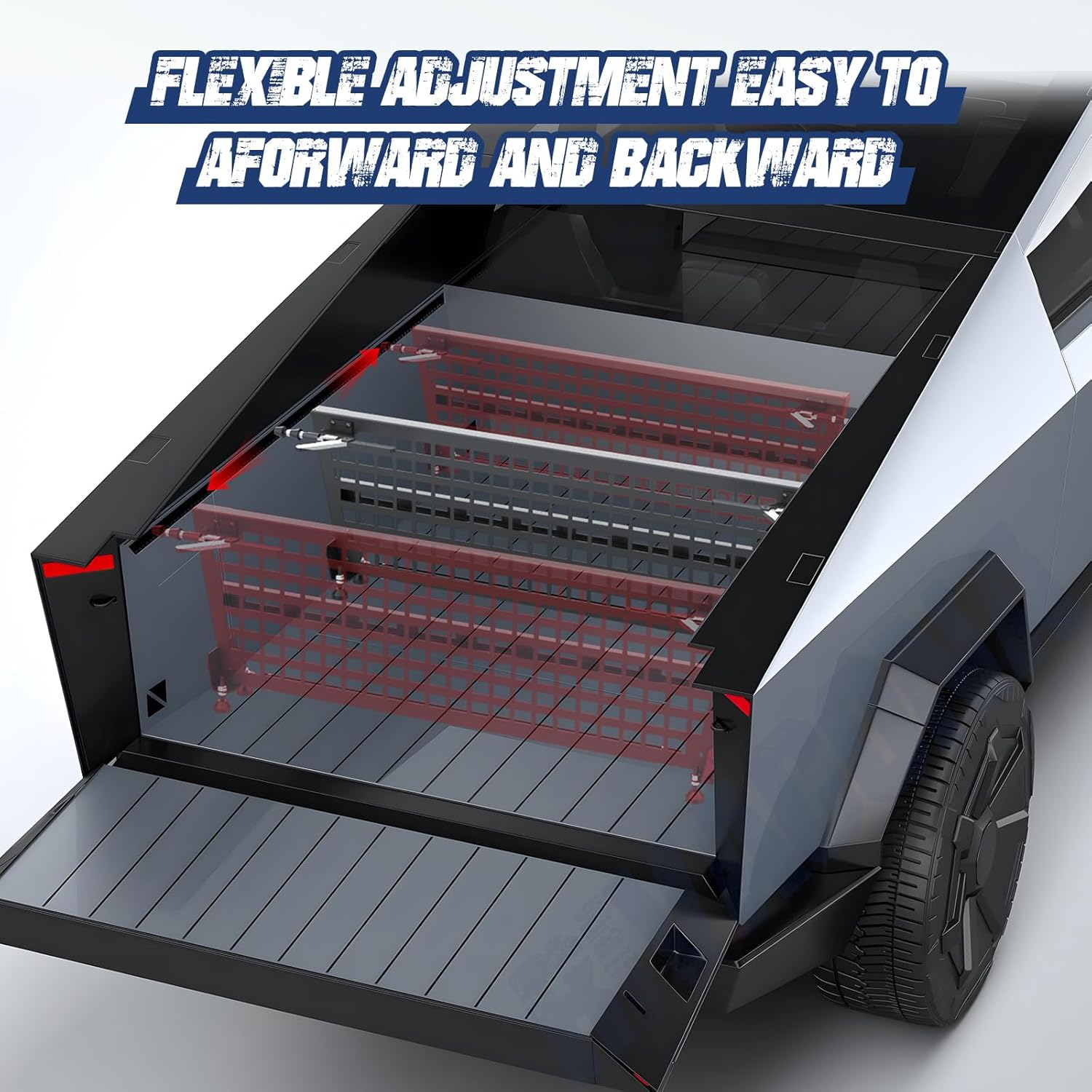 1 PC Truck Bed Divider Compatible with Tesla Cybertruck 2024 2025 2026, Modular Storage Panel System Accessories for Tesla Cybertruck 24-26, Truck Bed Divider Bolt-on Installation, Textured Black