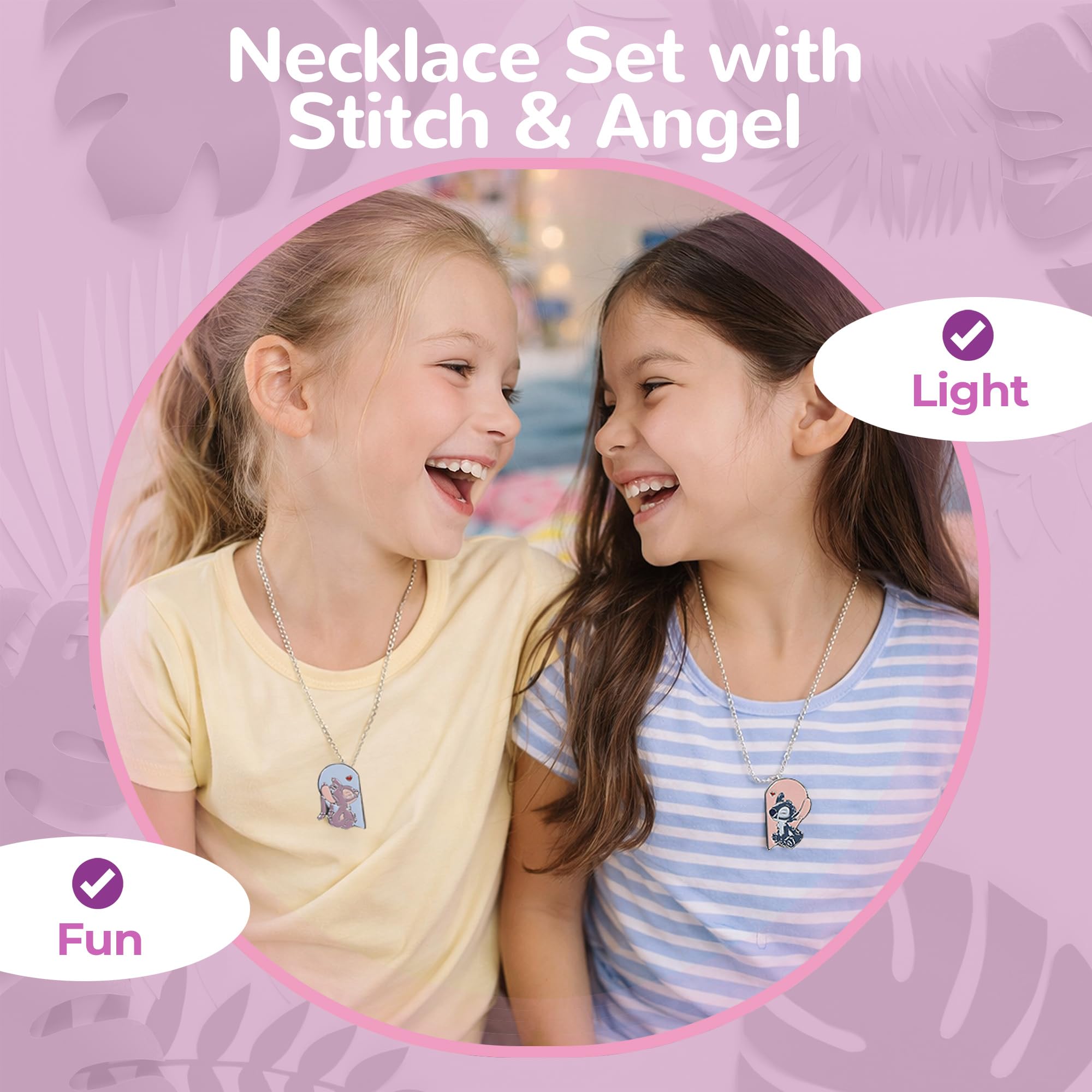 Disney Stitch & Angel – Set de 2 Colliers Cœur – Colliers Meilleurs Amis – Bijoux Enfant Lilo & Stitch – Idée Cadeau Fille
