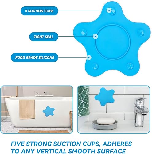 Miniatura 2 de Paquete de 2 tapones de drenaje para bañera, adorable cubierta universal de silicona para drenaje de baño, regalo para niños y bebés, hermosa