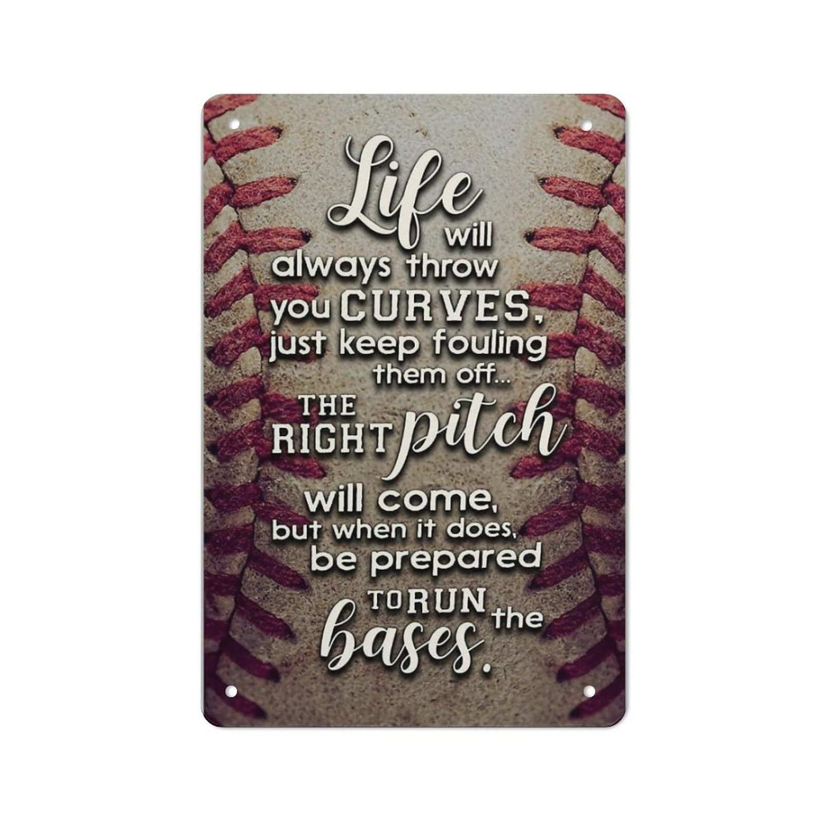 AOOEDM Vintage Baseball Poster Vintage Metal Sign Wall Decor Metal Plaque for Cafe Bar Pub Home Beer Retro Poster 12x8 Inch