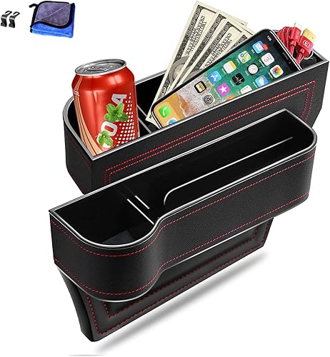 Organizador de espacio para asiento de automóvil, paquete de 2 organizadores multifuncionales para asientos de automóvil, caja de almacenamiento