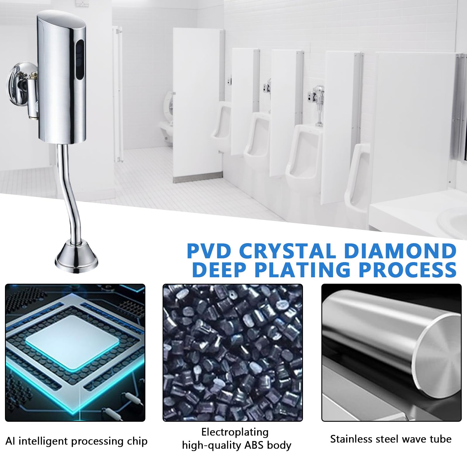 Lavabo automático a presión para inodoro, cisterna de inducción, válvula de descarga de urinario sin contacto para baño e inodoro inteligente, ahorro de agua, cantidad de lavado ajustable