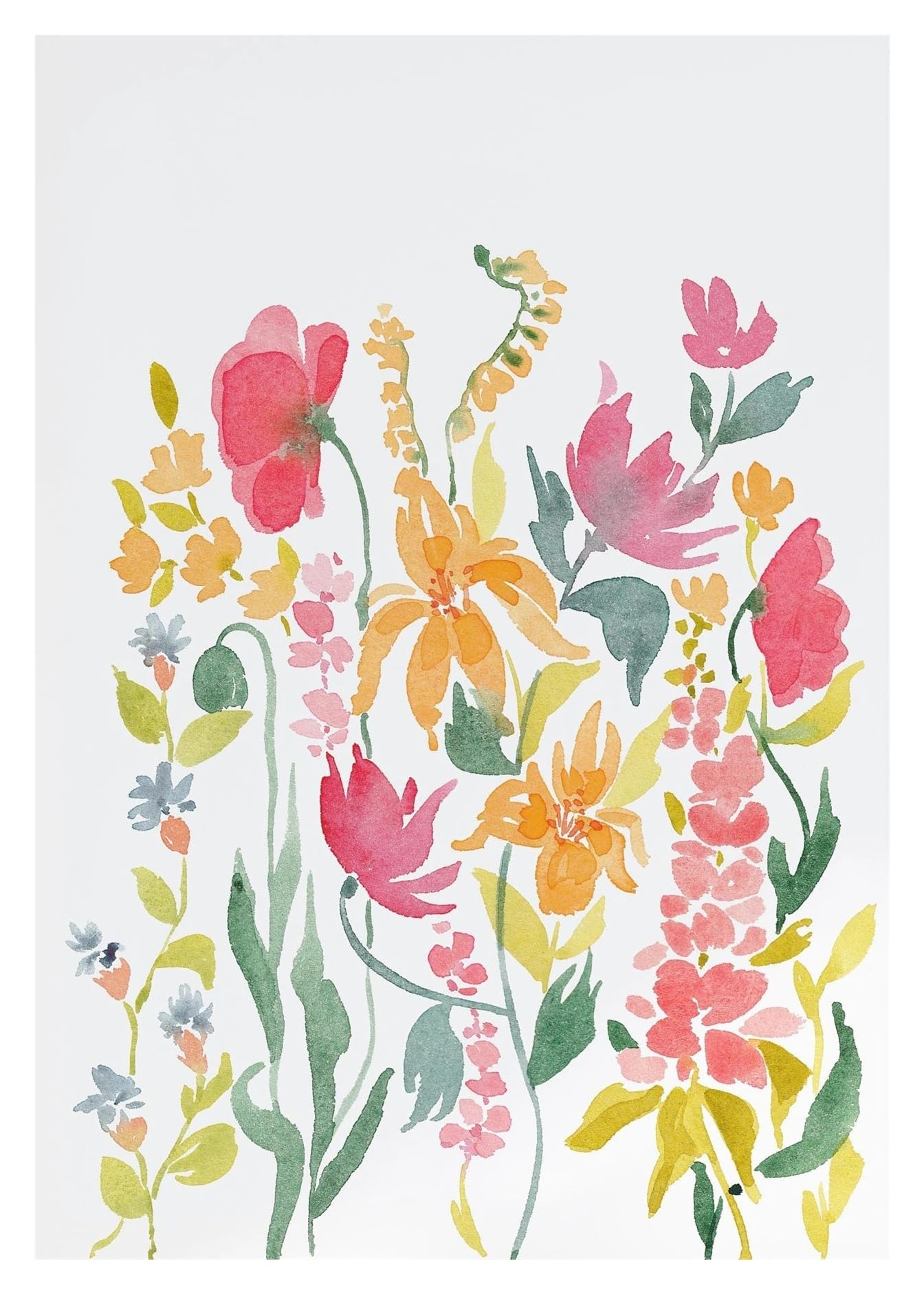 XENITE Wall Art Canvas Prints Watercolor Wildflower Watercolor Botanical Flower Poster Prints Plant Boho Wall Art Canvas Painting Pictures Living Room Decor(J,40X50cm)