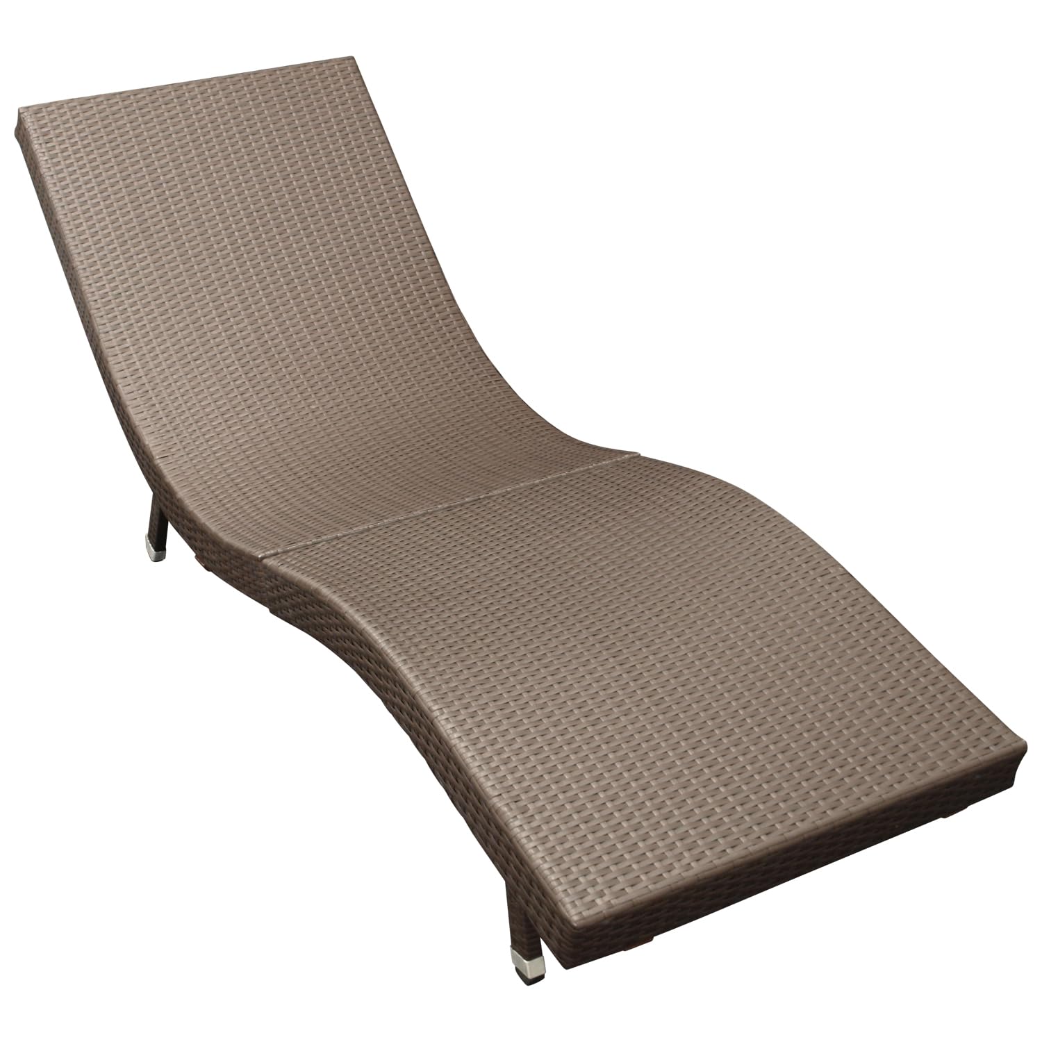 Gartenliege Sonnnliege Piacenza, Polyrattan braun, klappbar, mit Wendeauflage, Outdoor