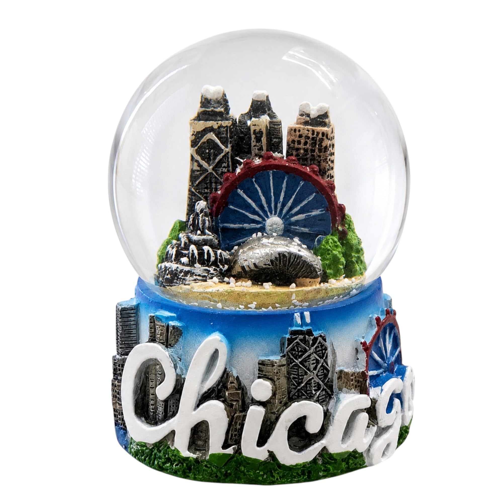 Globo de nieve de Chicago con fuente Buckingham y recuerdos del skyline