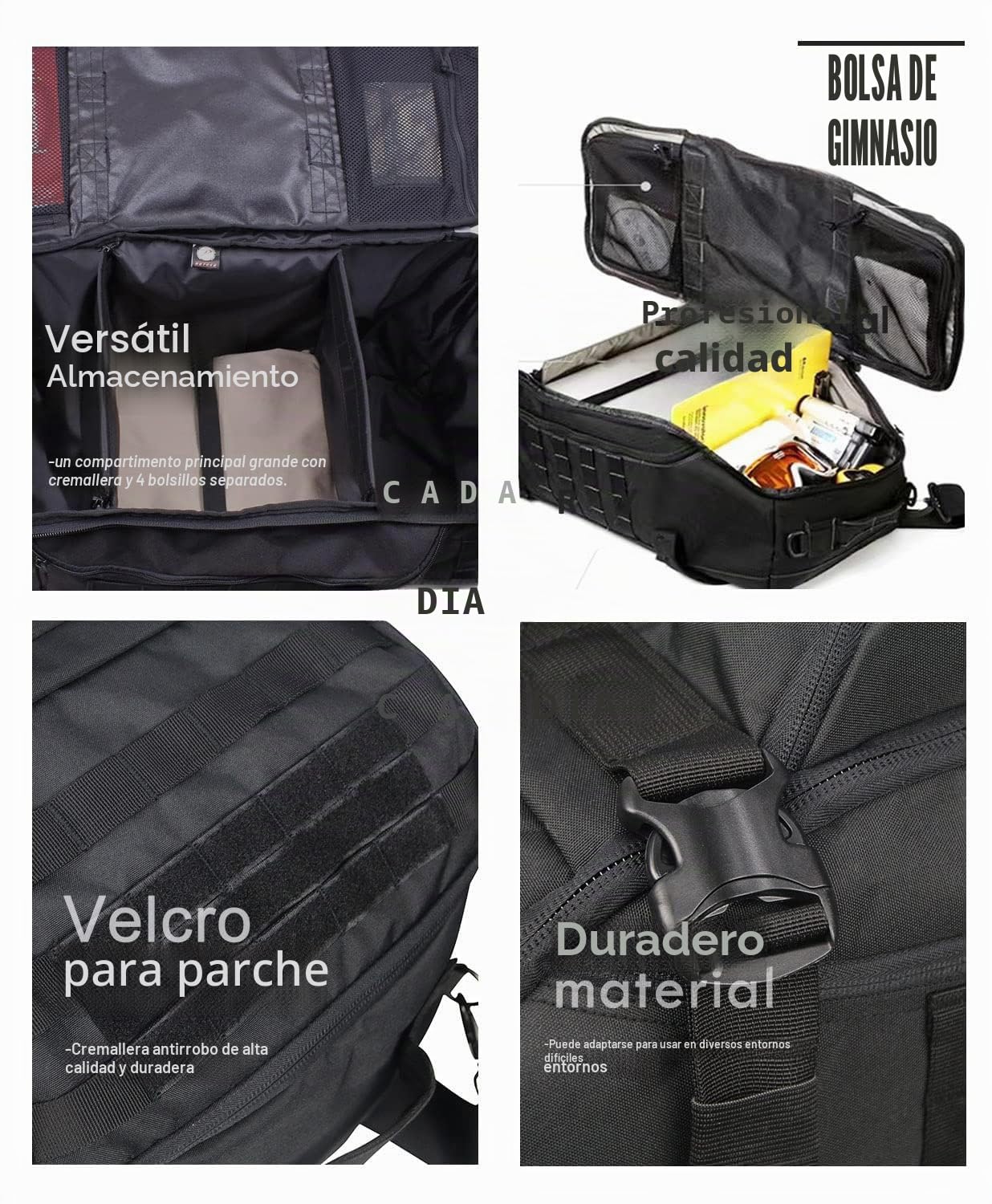 Miramrax Mochila de Viaje para Hombre, Bolsas tácticas Grandes, Bolsa de Gimnasio para Fin de Semana, Viajes nocturnos, Entrenamiento Militar, despliegue Deportivo, Negro, 80L, Bolsa de Lona