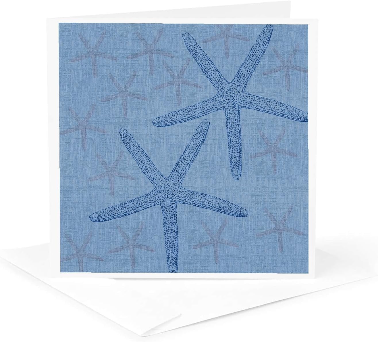 PSビーチ &ndash; 2つBigヒトデ―ビーチテーマアート &ndash; Greeting cards-12グリーティングカード封筒付き（GC _