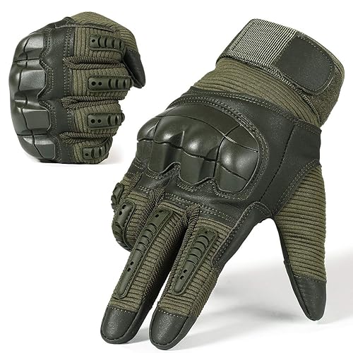 WTACTFUL Touch Screen Full Finger Gloves for Cycling Motorcycle - Green - XL