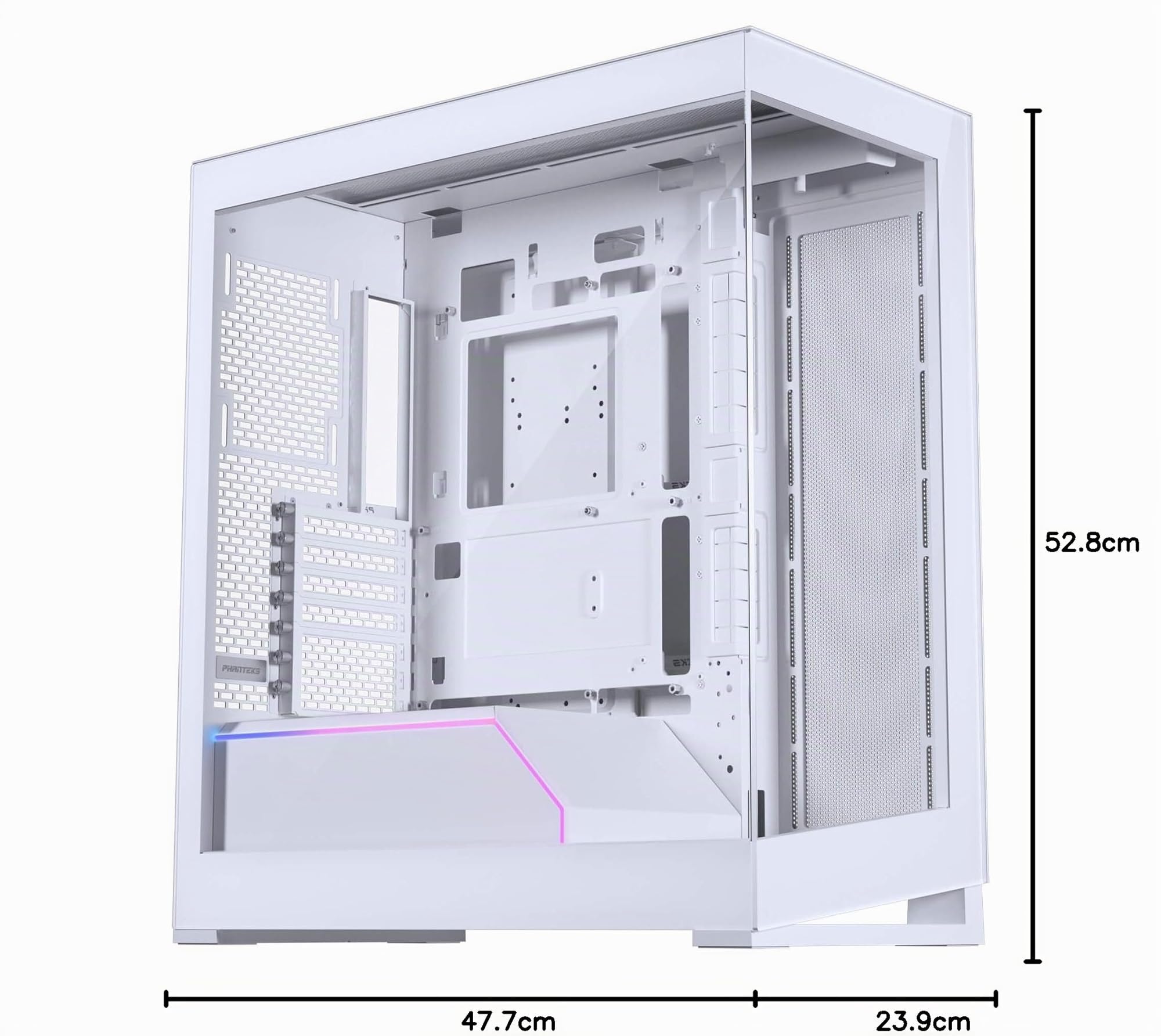 Phanteks NV5 MK2, Case Vetrina Mid-Tower, Supporto per Scheda Madre con Connettori Posteriori, Illuminazione D/A-RGB integrata, Vetro Temprato senza giunzioni, 8 slot per Ventole, Bianco Opaco