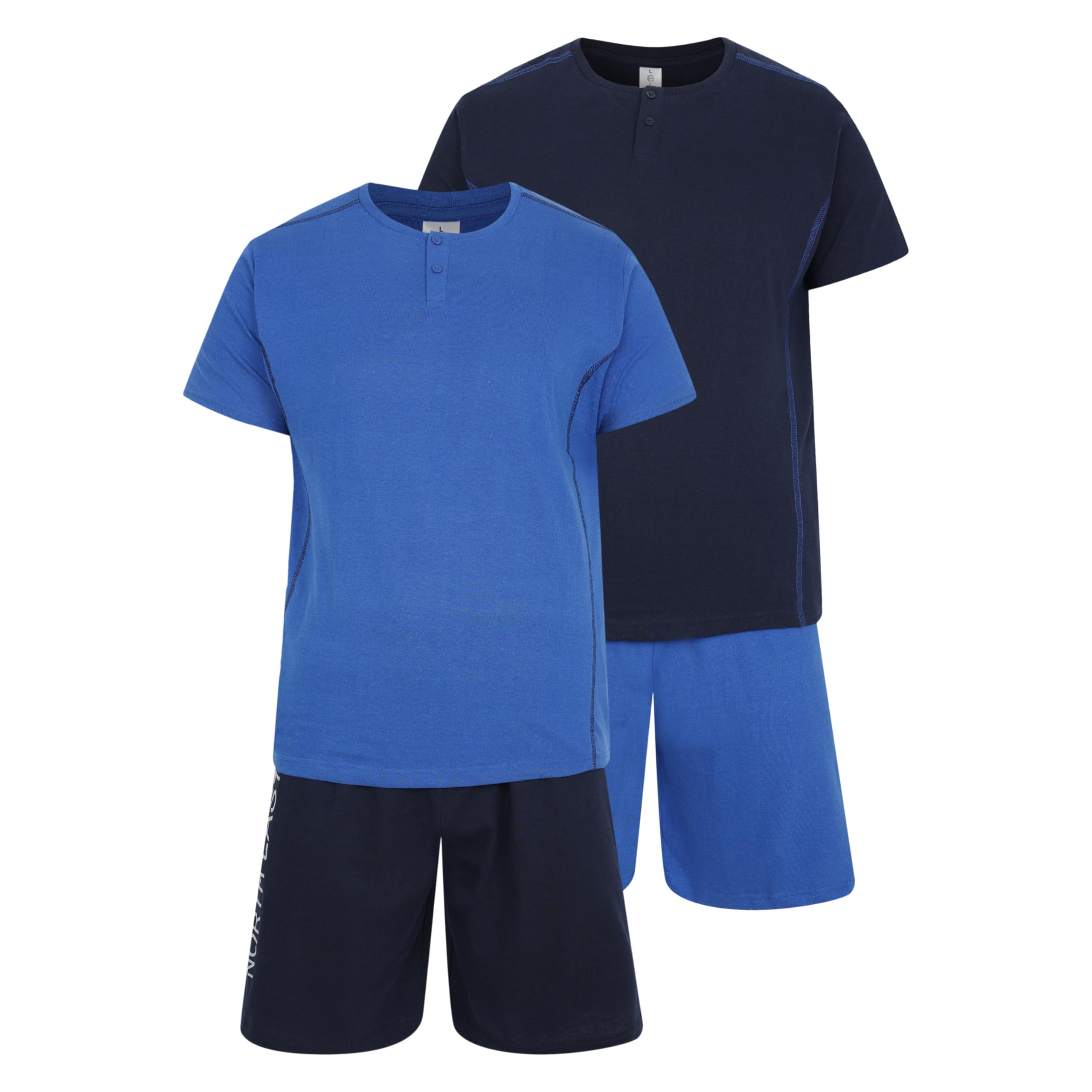 North East Men's 2 Pack - Royal & Navy 2 Pack Short Pyjamas Nightwear Pj Sets Twin Pack Uk Sizes L Xl Xxl New (Ryl/Nvy Xxl)