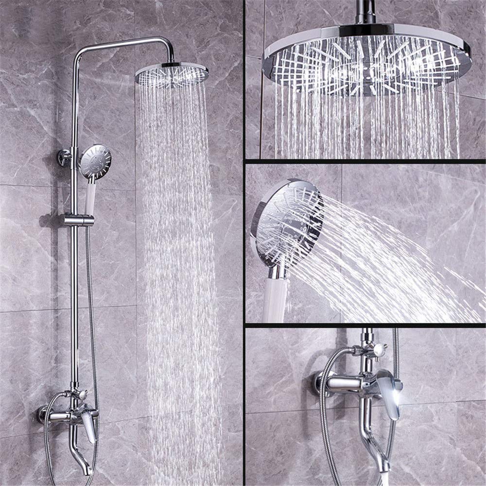 Système de douche avec douche à effet de pluie et robinet de baignoire réglable pour salle de bain