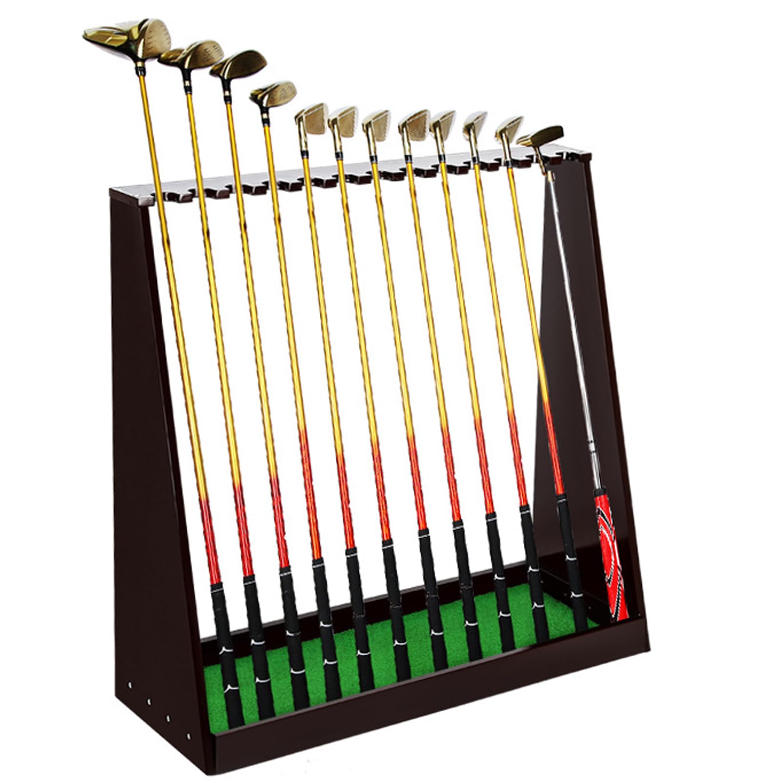Jxyq Golf Club Organizer, 13 Slot Wood Putter Holder Display Rack, Indoor Outdoor Equipment Storage For Home Garage