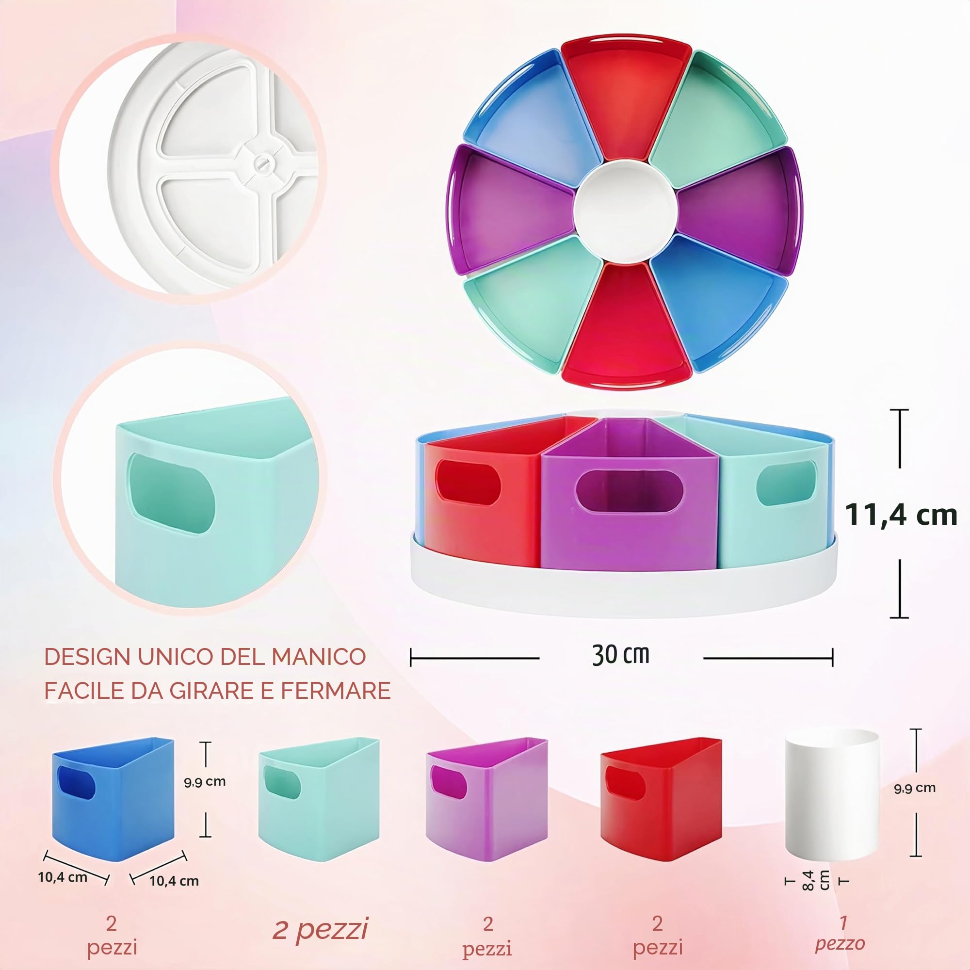 Portapenne da Scrivania Girevole a 360°, Organizer da scrivania, Multifunzionale Organizer Scrivania per 9 scomparti, Porta Penne per Scrivania da scrivania bambini per Ufficio,Casa,Scuola