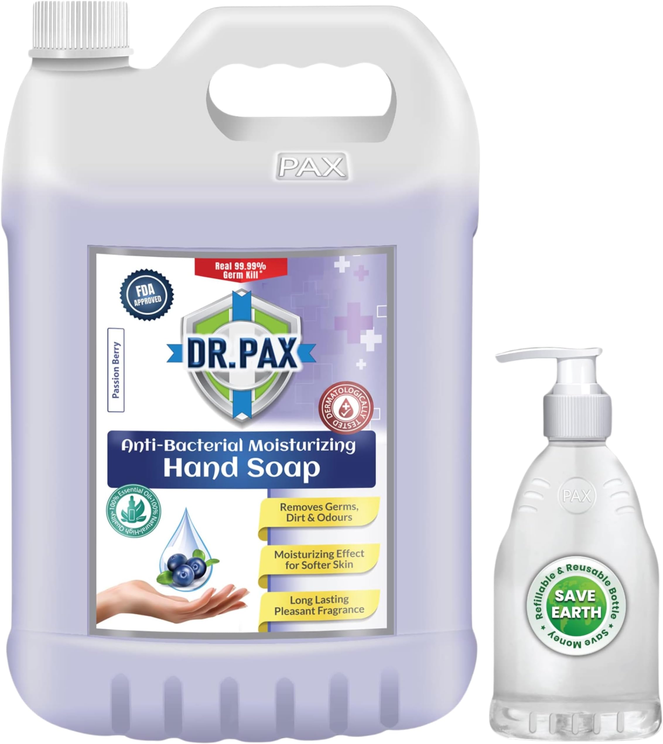 Anti-Bacterial Moisturizing Hand Soap (Passion Berry) 5L with Dispenser Bottle