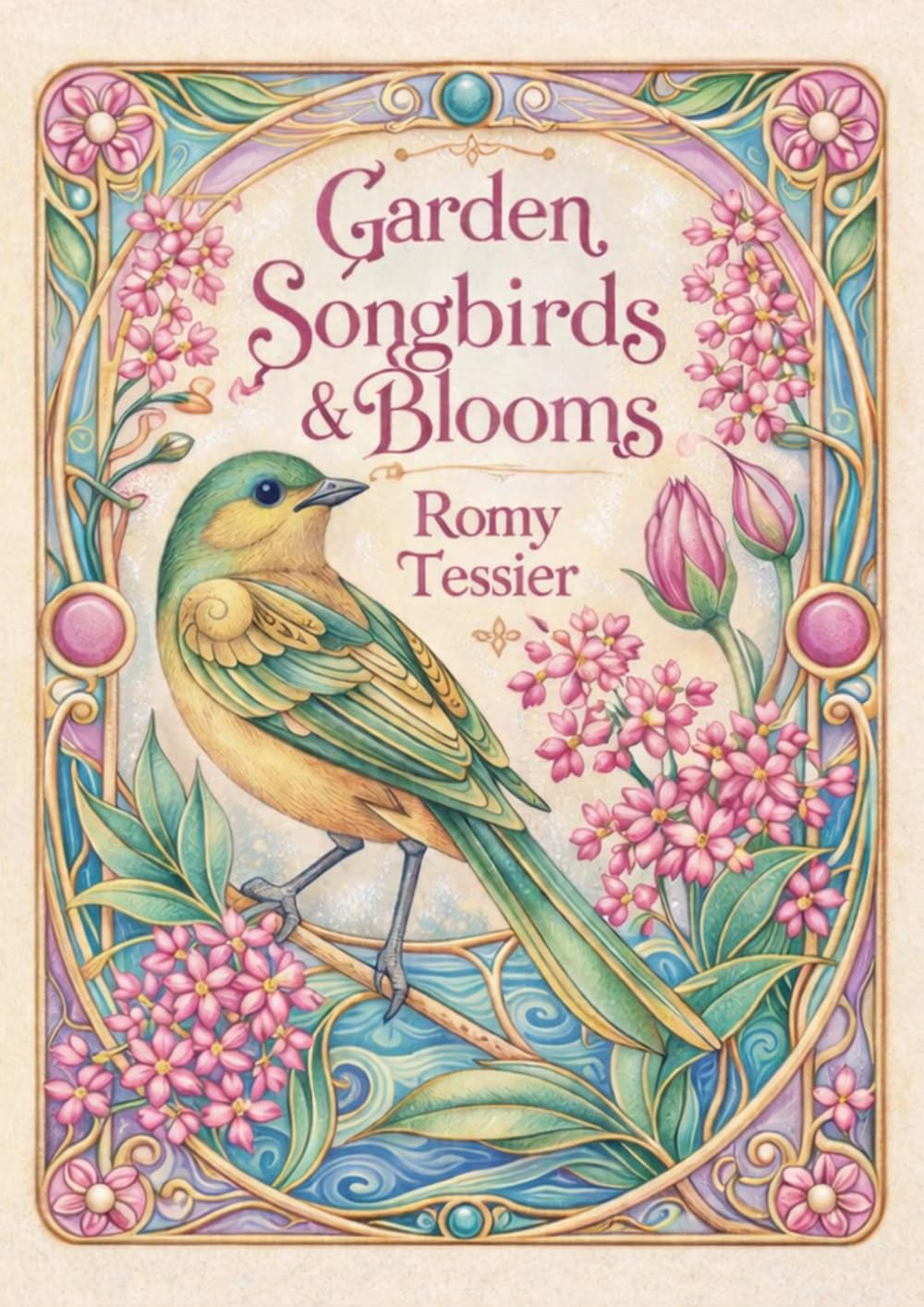 Garden Songbirds & Blooms: Art Nouveau Bird Coloring Book for Adults｜50 Elegant Floral Designs for Stress Relief and Relaxation (Wings of Art Nouveau)