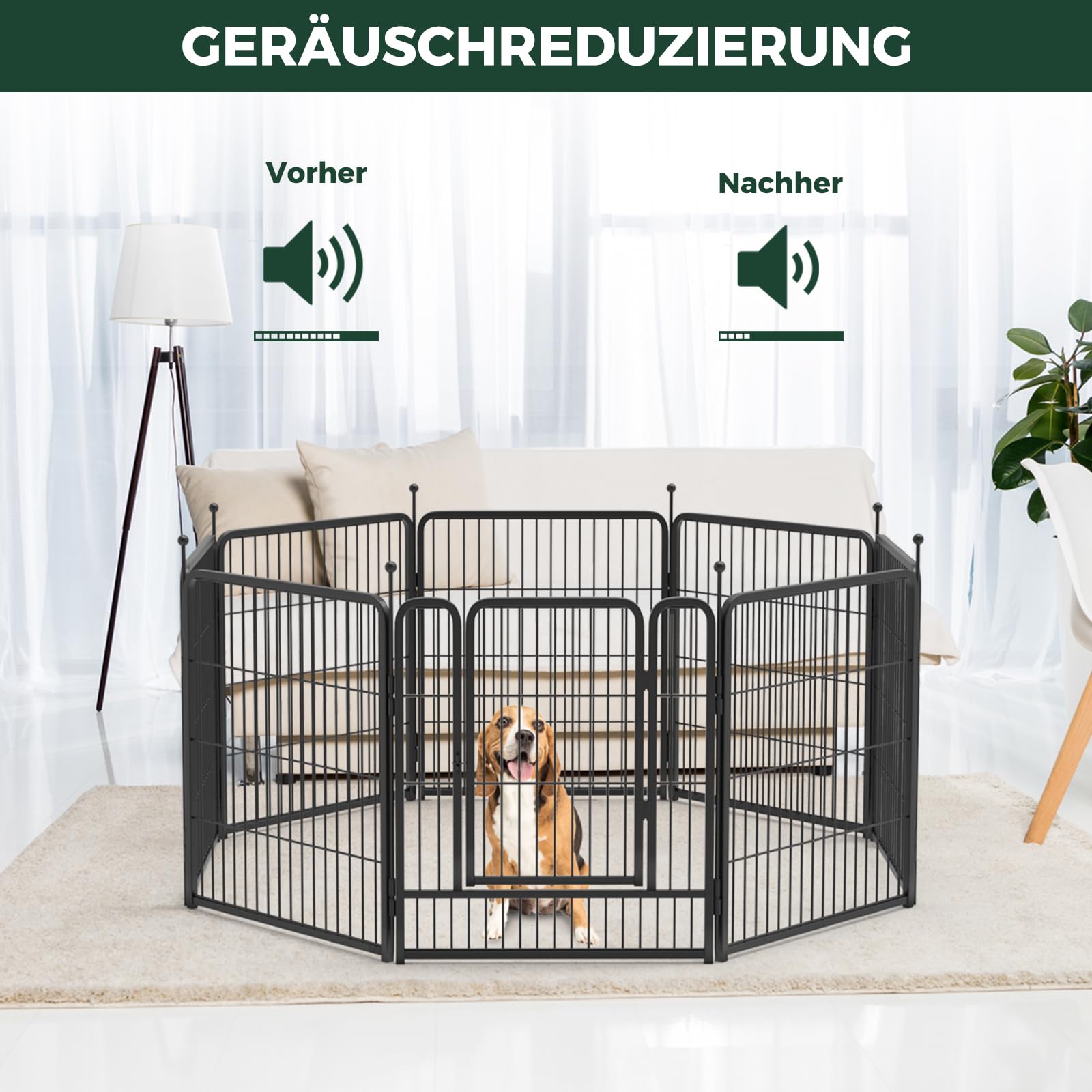 fxw Hundelaufstallzubehör - Schalldämpferrohre, kompatibel mit fxw Rollick/Instant Hundelaufstall (Ersatz für HomePlus/Hundegitter) (32PCS, Schwarz) │ Patentiert