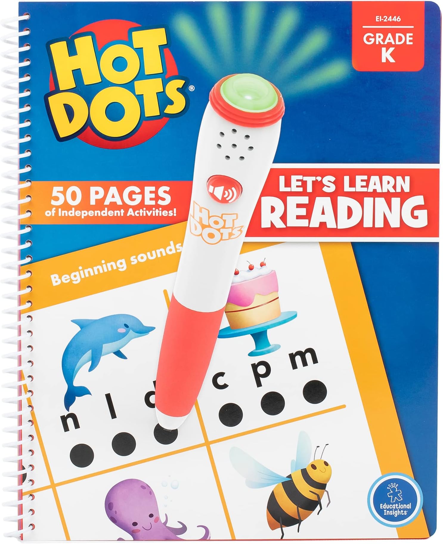 Hot Dots Let's Learn Kindergarten Reading Set - Kindergarten Workbooks with Interactive Pen, Homeschool Learning Activities, Learn to Read Activity Books for Kids Ages 5+