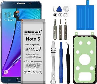 بطارية بديلة لـ Samsung Galaxy Note 5،5000mAh بطارية استبدال دورة جديدة 0 لـ Samsung Galaxy Note 5 N920 N920V N920A N920T N920P N920R4 مع مجموعات أدوات الإصلاح