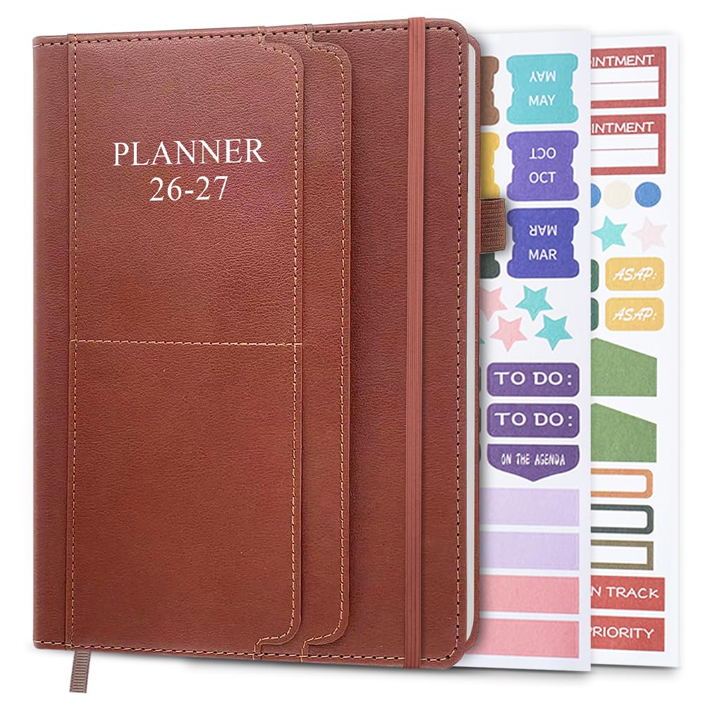 2026-2027 Planner - Weekly & Monthly Planner Runs from January 2026 to June 2027, 5.8" x 8.25", 18 Month Planners, 14 Notes Pages, Inner Pocket, PU