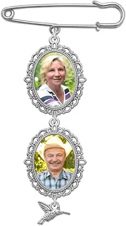 Wedding Bouquet Picture Charm Hummingbird Double Lacy Oval Frame Bridal Charm Walk Down The Aisle Charm Easy to Make Parents Grandparents