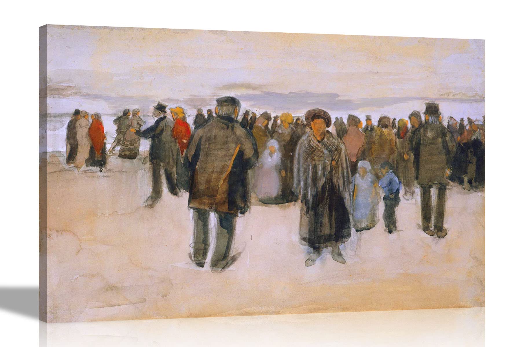 Artley Prints Beach At Scheveningen By Vincent Van Gogh Canvas Pictures | Framed Modern Prints | Oil Painting Reproduction Wall Art Extra Large 101 X 76Cm (40 X 30 Inches)