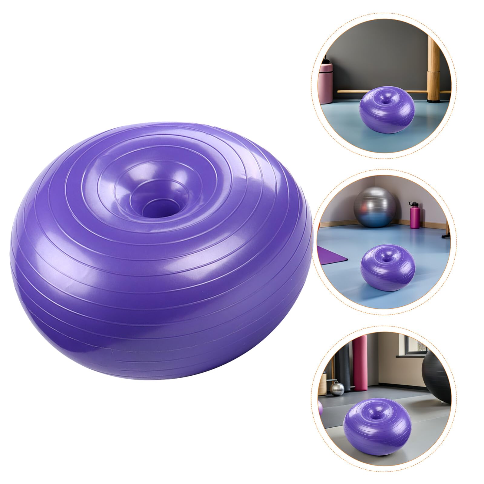 BESTonZON Lilaer Donut Yoga Ball aus PVC mit Luftpumpe für Pilates