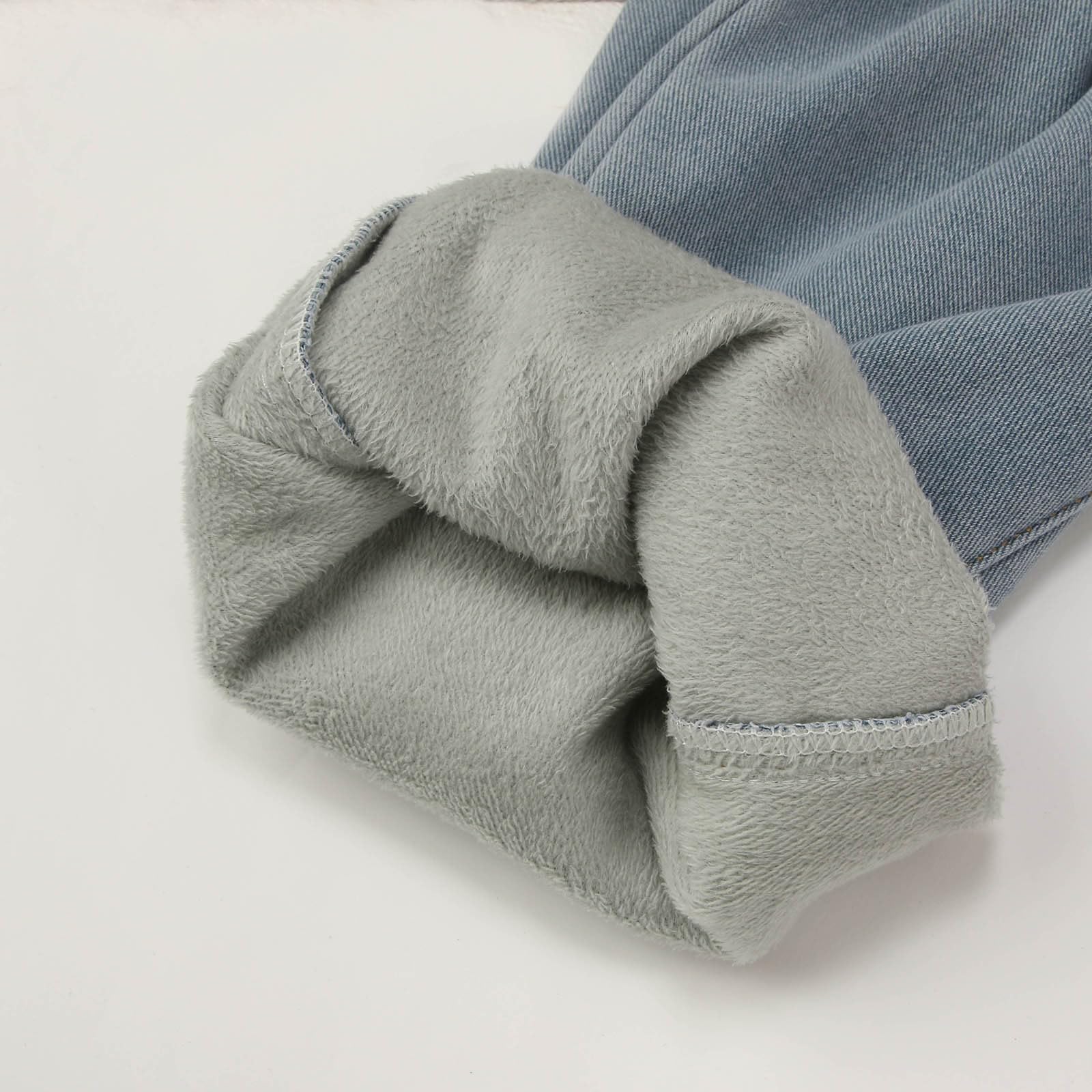 Generisch Pantalones vaqueros térmicos para mujer con forro polar y cintura recta, pantalones vaqueros de invierno con forro polar