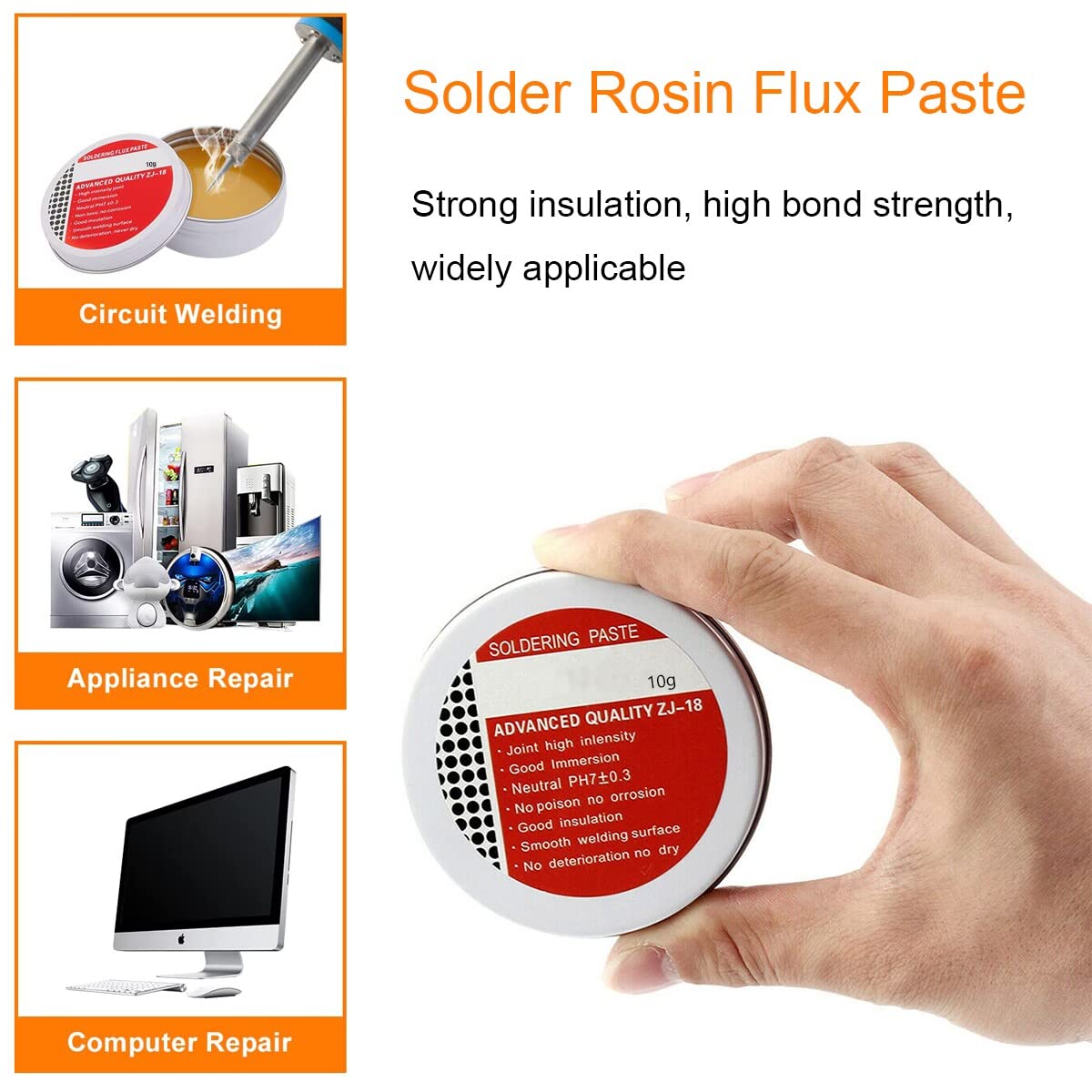Pasta Per Saldature, Flusso Di Pasta, Pasta Per Saldatura a Stagno, Grasso Saldatura a Stagno, Pasta Di Stagno Per Saldatura, Pasta Saldante Stagno, Pasta Saldante No-Clean Flussante Ecologica, 10g