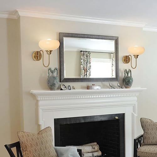 Miniatura 6 de KCO Iluminación de mediados de siglo moderna lámpara de noche montada en la pared latón dorado aplique de pared globo de vidrio tocador lámpara