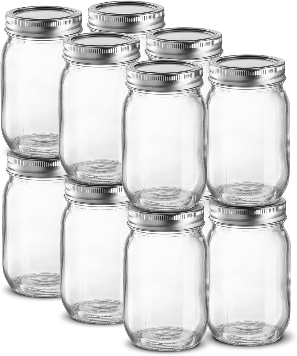 XZone Mason Jars 16 oz Regular Mouth Glass Jars with Lid