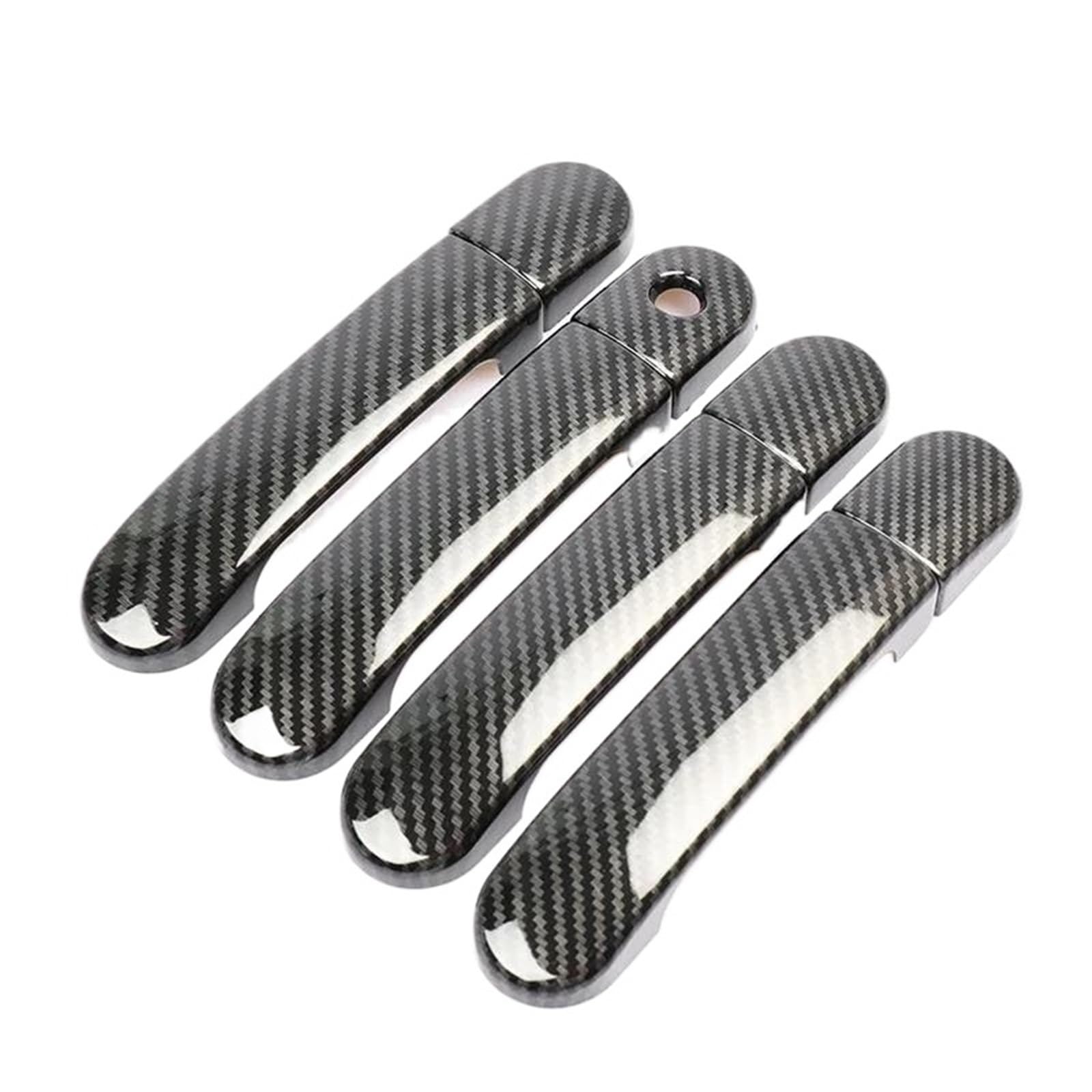 Car Door Handle Covers Sticker for Nissan for Versa for Tiida 2004-2011(Carbon 0 Button)